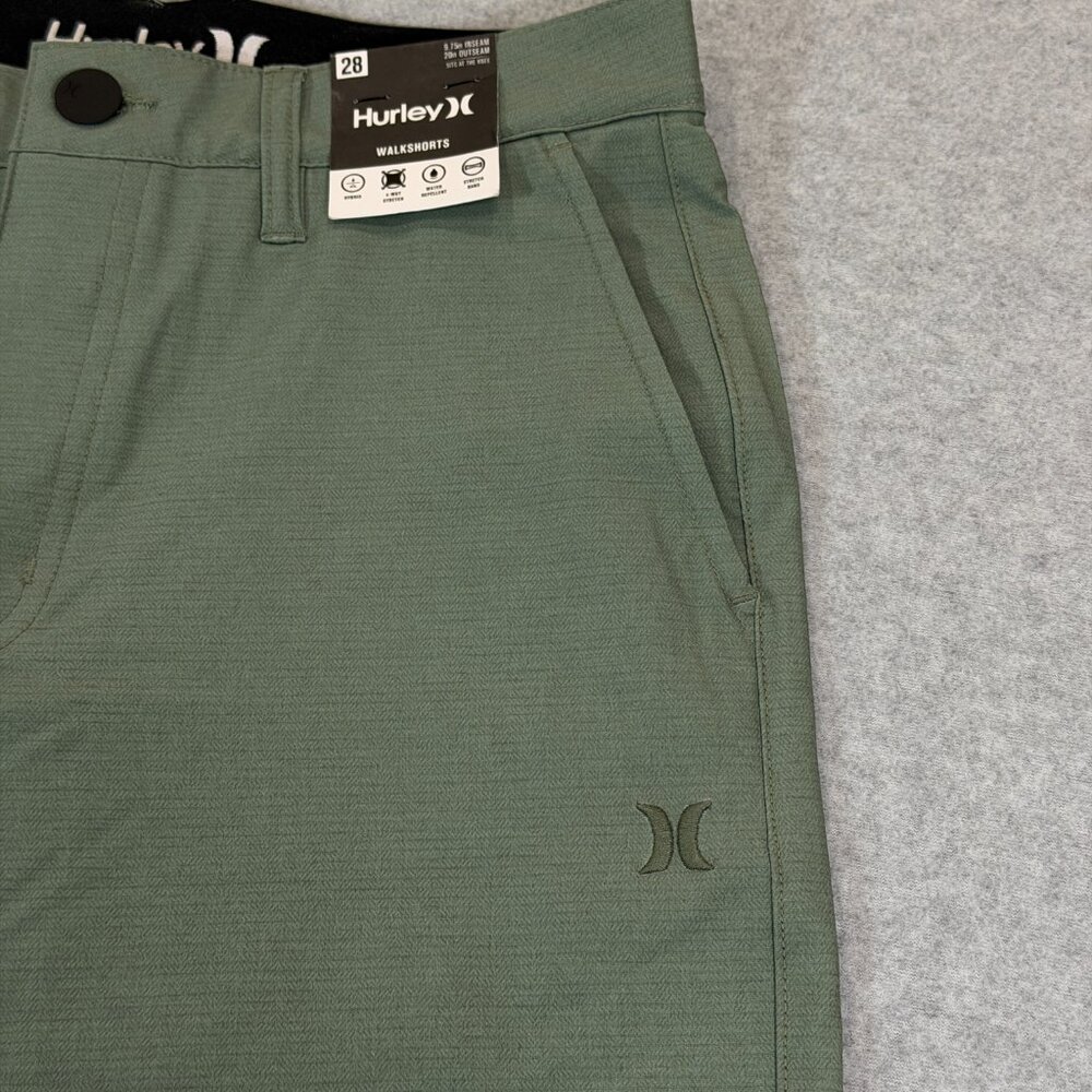 Hurley Men’s Hybrid Walk Shorts 28 Cilantro Green Stretch Water Repellent ATB - Picture 3 of 16